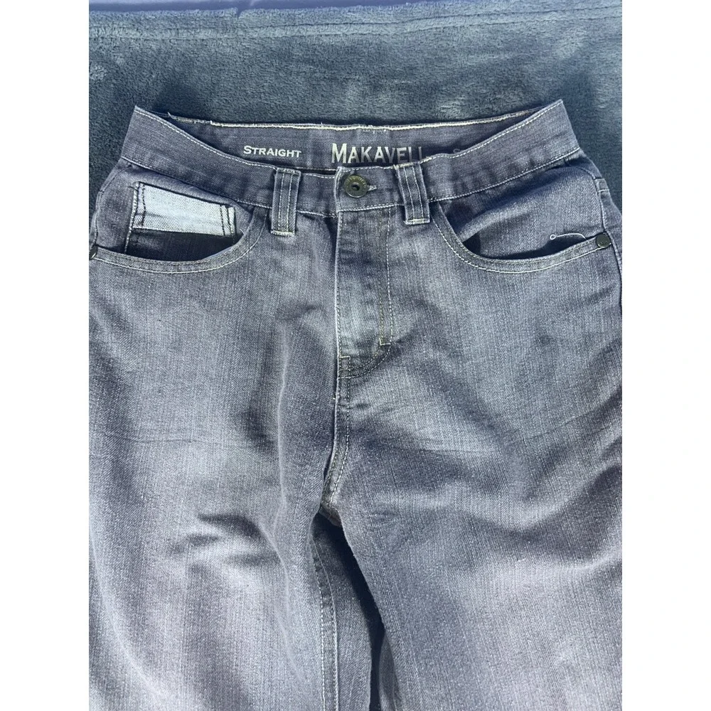 Y2K Makaveli‎ Grey Washed Jeans Women's Straight Size 14